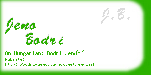 jeno bodri business card